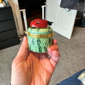 Ladybug necklace and holder NEVER WORN